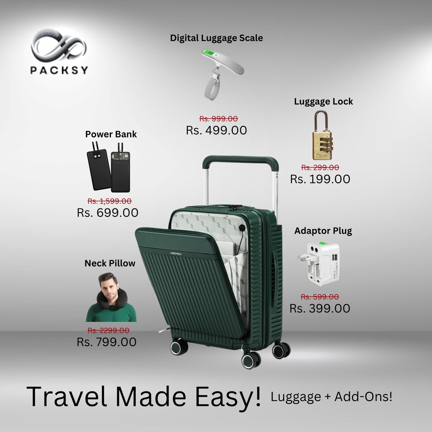 RoverPro | Green | Cabin Hard Luggage
