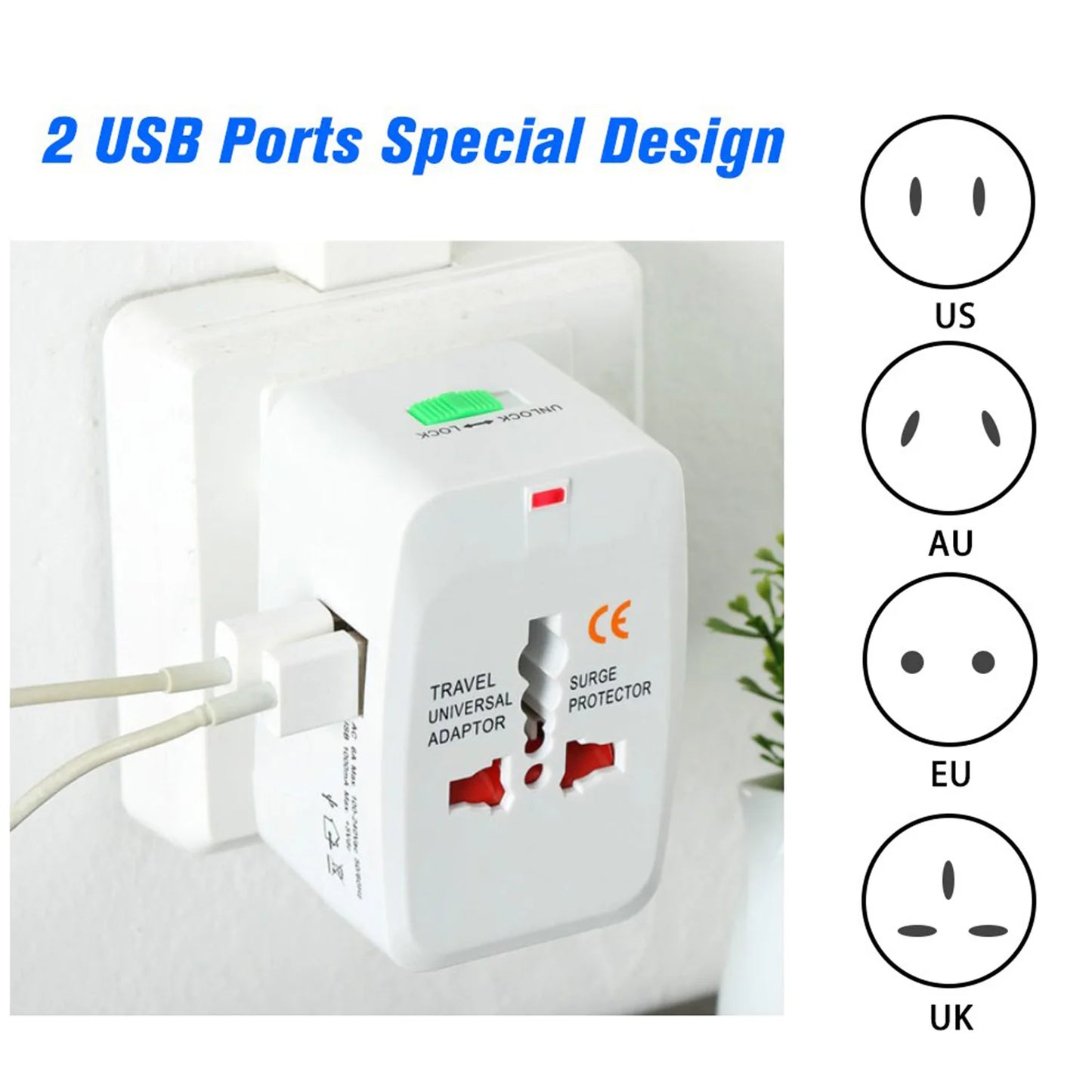 Universal Travelling AC Adaptor Plug