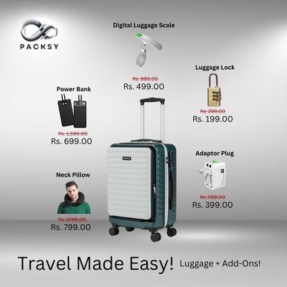 StarkPro | Green/White | Cabin Hard Luggage