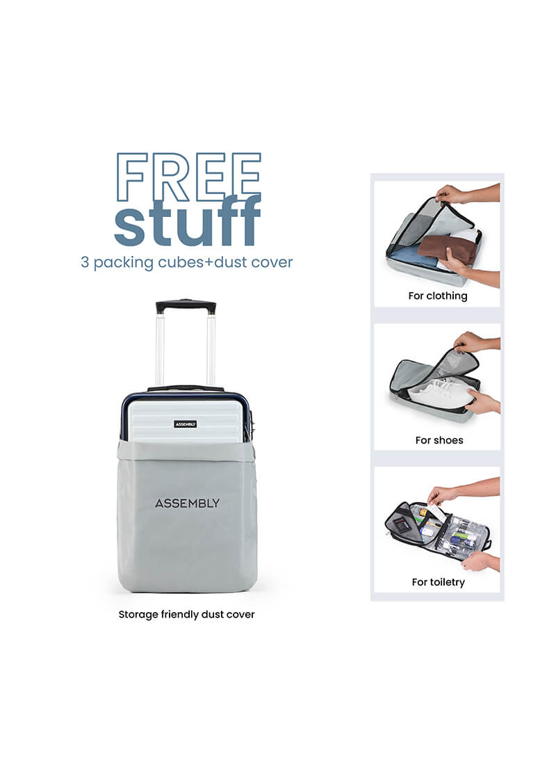 StarkPro | Blue/White | Cabin Hard Luggage