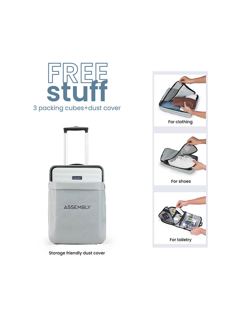 StarkPro | Grey/White | Cabin Hard Luggage