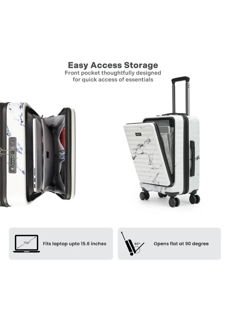 StarkPro | Marble Print | Cabin Hard Luggage