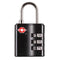 Tsa Approved Metal Luggage Lock, Pack Of 1, Black, Combination Lock