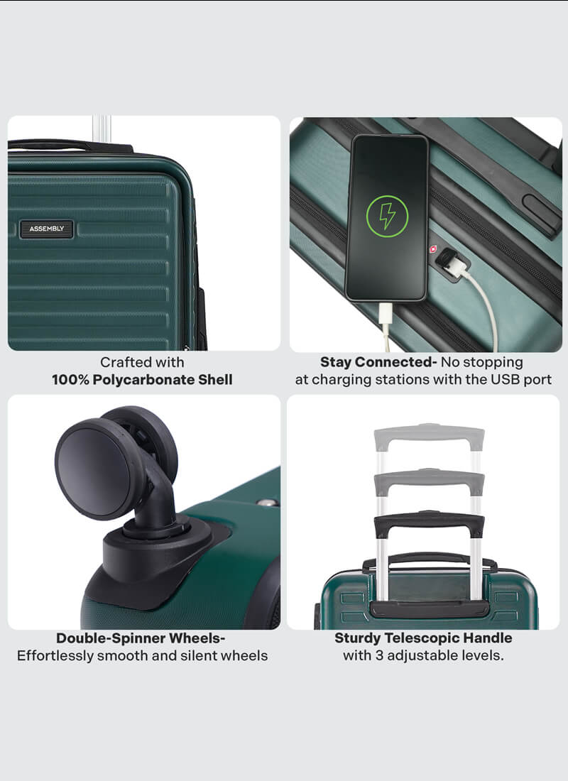 StarkPro | Green | Cabin Hard Luggage