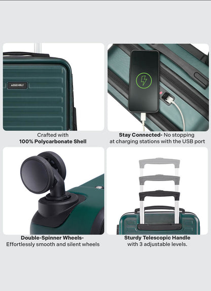 StarkPro | Green | Cabin Hard Luggage