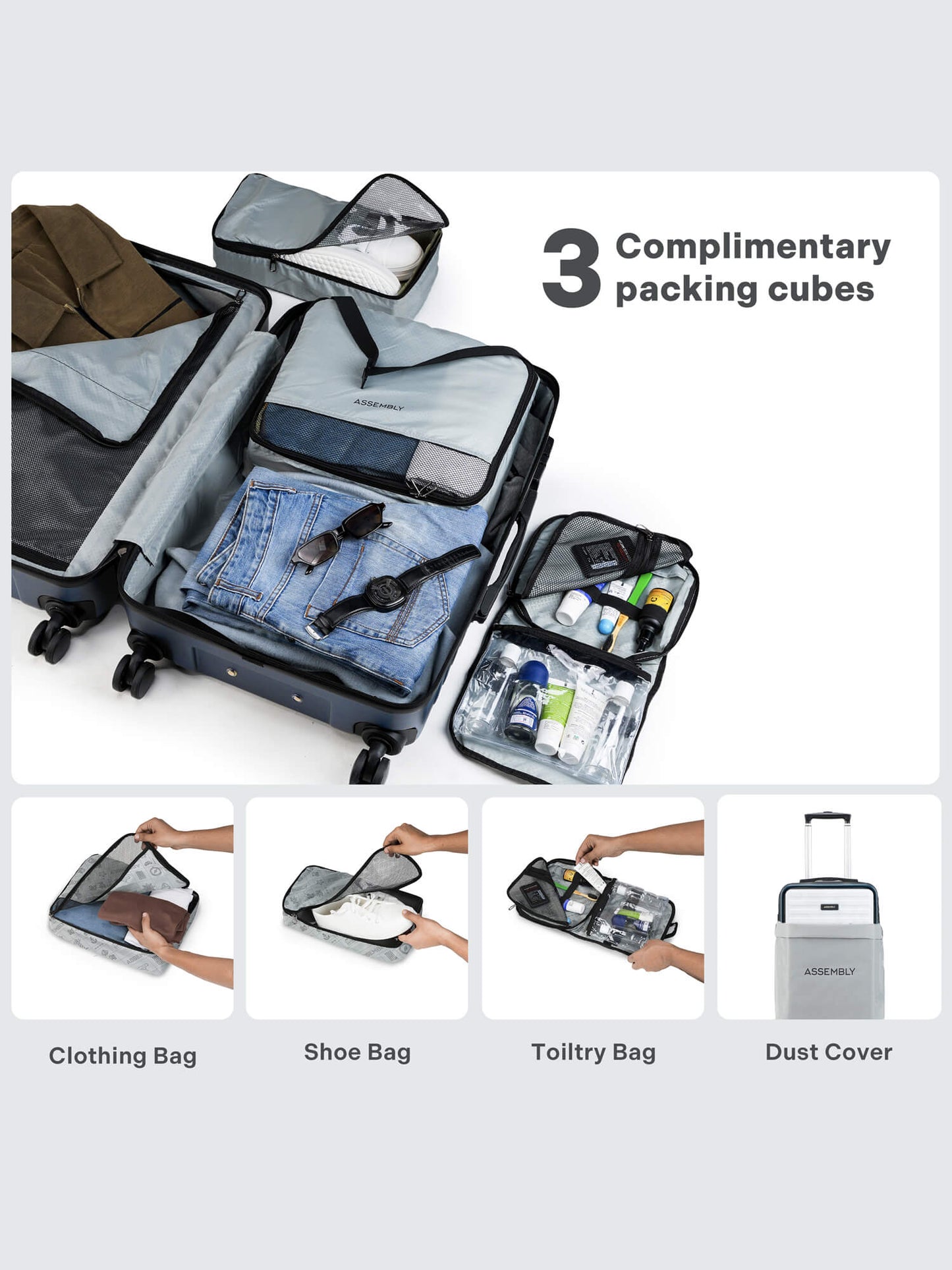 StarkPro | Blue/White | Cabin Hard Luggage