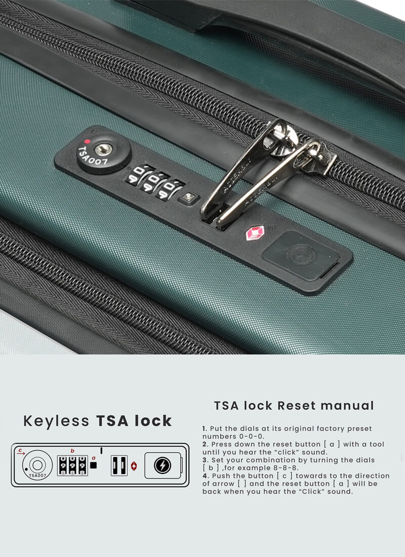StarkPro | Green/White | Cabin Hard Luggage