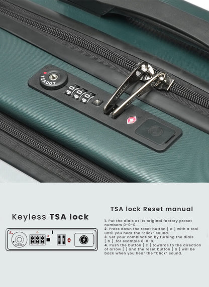 StarkPro | Green/White | Cabin Hard Luggage