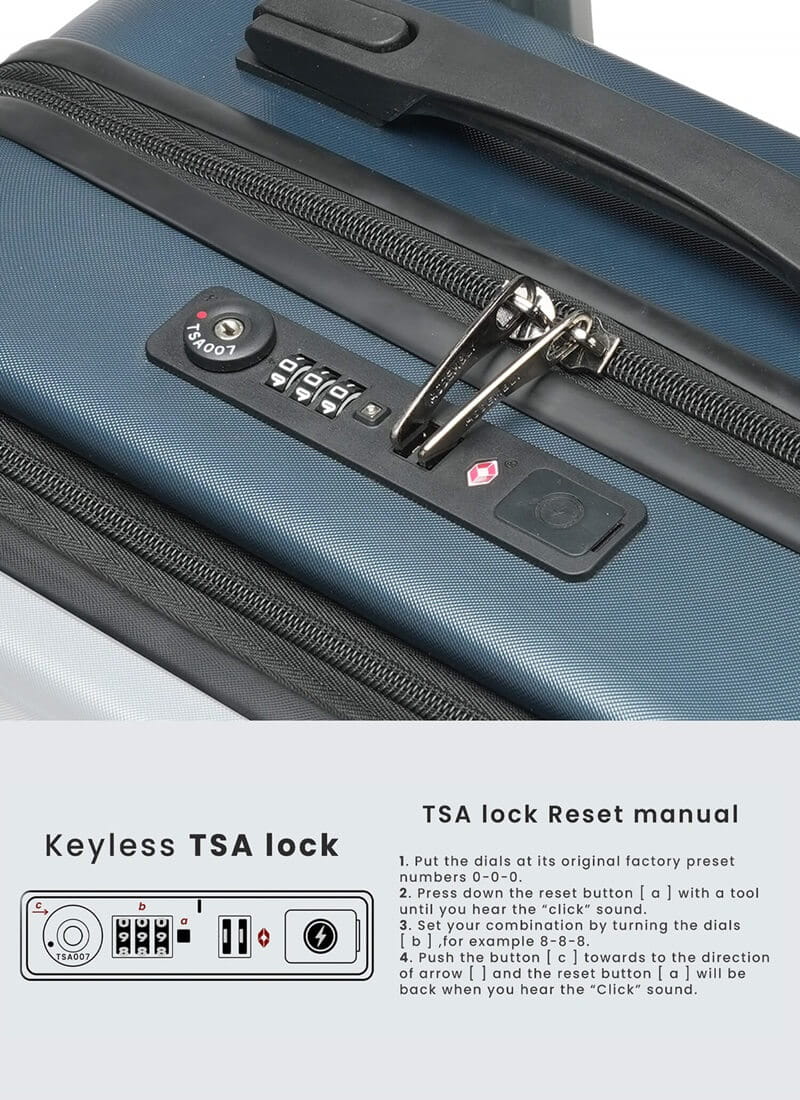 StarkPro | Blue/White | Cabin Hard Luggage