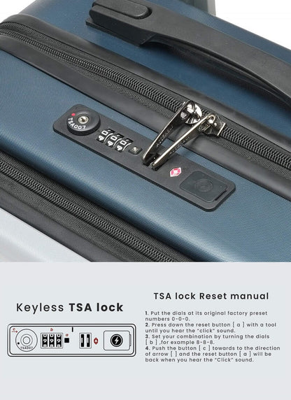 StarkPro | Blue/White | Cabin Hard Luggage