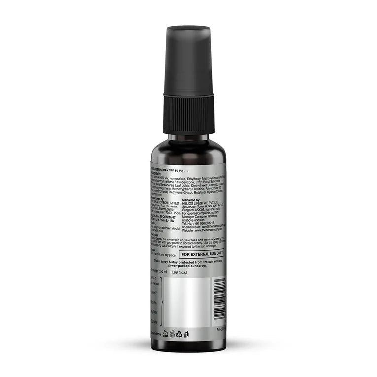 The Man Company Sunscreen Spray SPF 50 PA+++ | Easy To Apply | UVA & UVB Protection | Water Resistant | Non-Sticky & Oil-Free