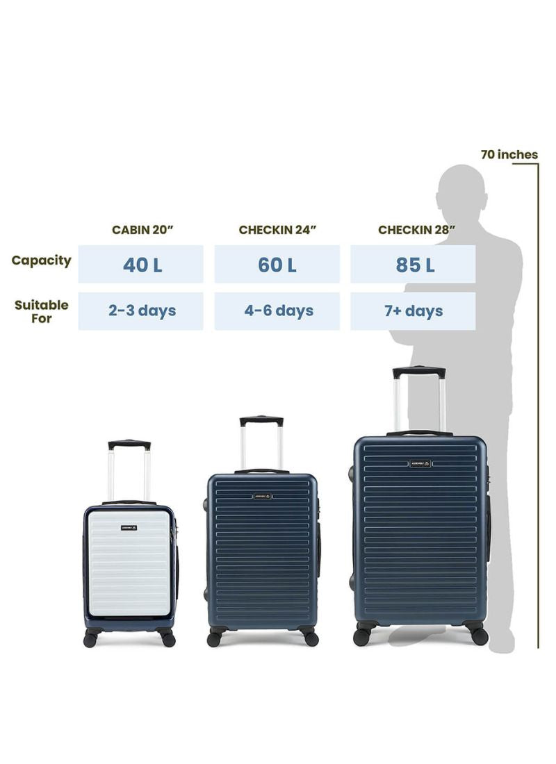 StarkPro | Blue/White | Cabin Hard Luggage