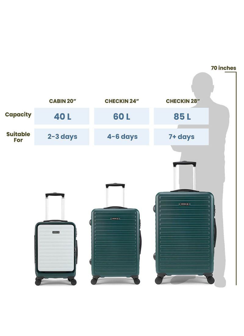 StarkPro | Green/White | Cabin Hard Luggage