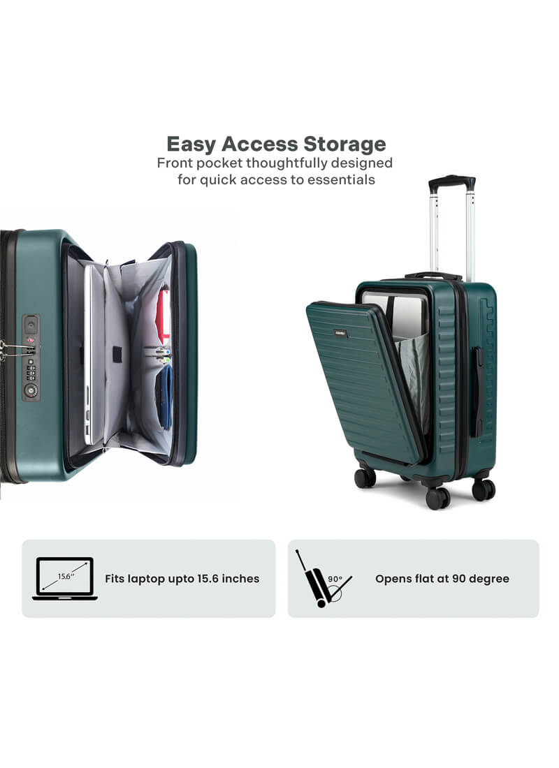 StarkPro | Green | Cabin Hard Luggage