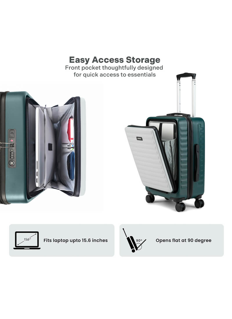 StarkPro | Green/White | Cabin Hard Luggage