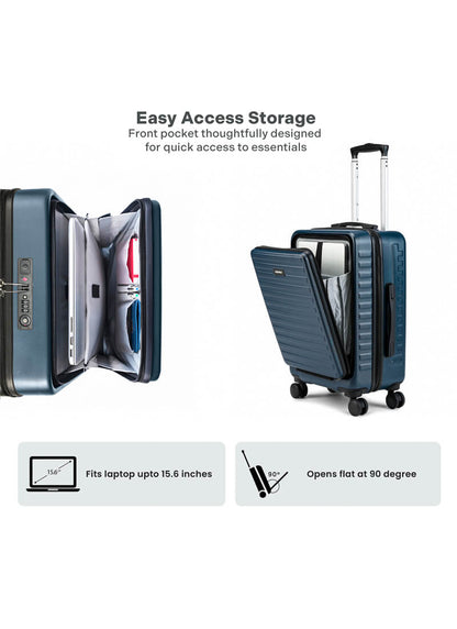 StarkPro | Blue | Cabin Hard Luggage with Water/Dust Proof Cover