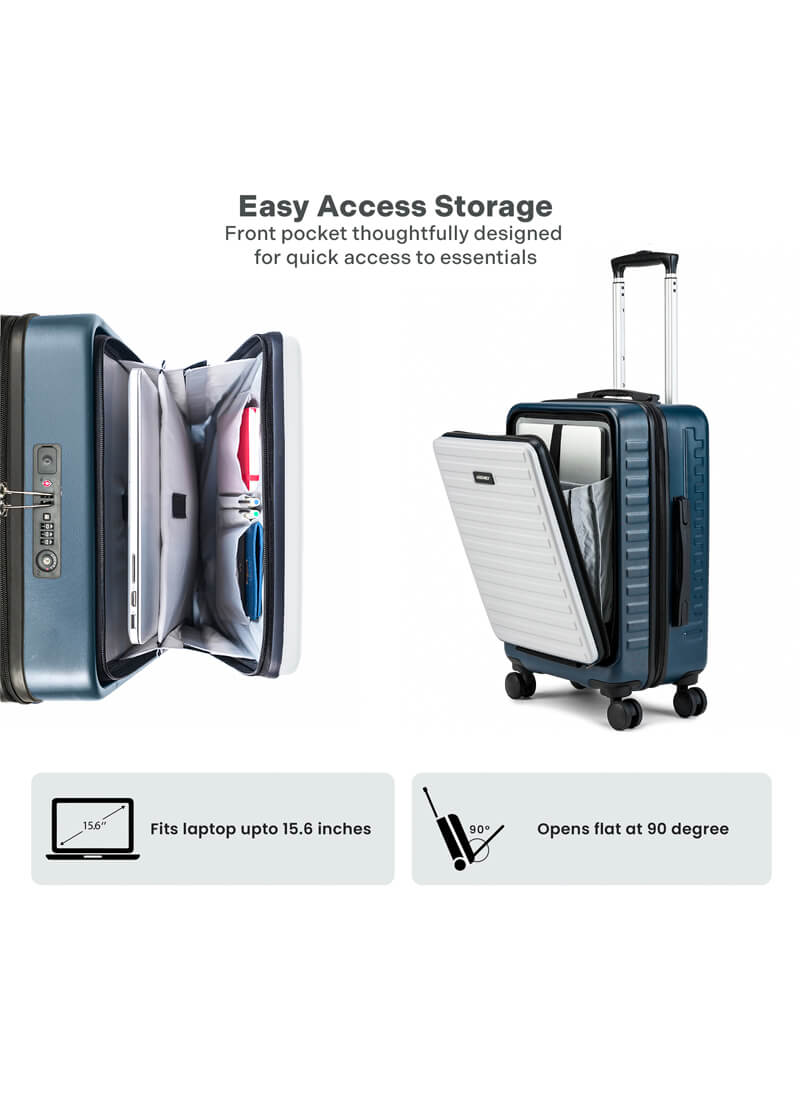 StarkPro | Blue/White | Cabin Hard Luggage